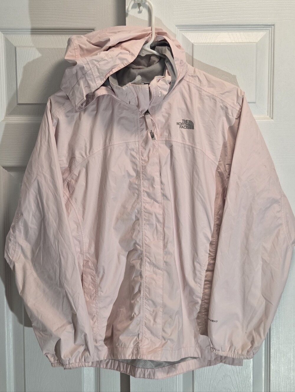 The North Face Girls Light Pink Waterproof Rain Jacket - XL